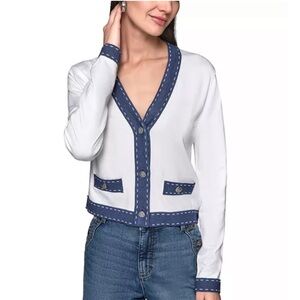 Karl Lagerfeld Paris V-Neck Knit Cardigan Sweater, Women’s Small NWT - $109!
